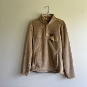 Patagonia Tan Fleece Snap Pullover